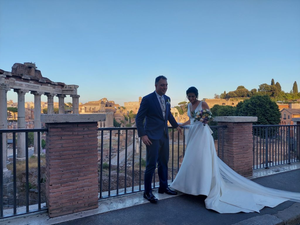 mariage avec vue sur le forum romain